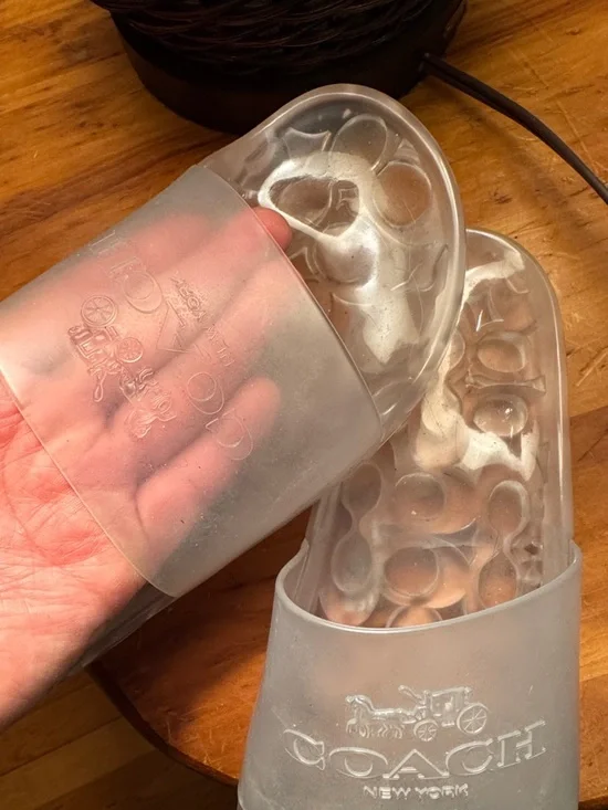 Coach Transparent Logo Slide Sandals - Picture 3 of 5